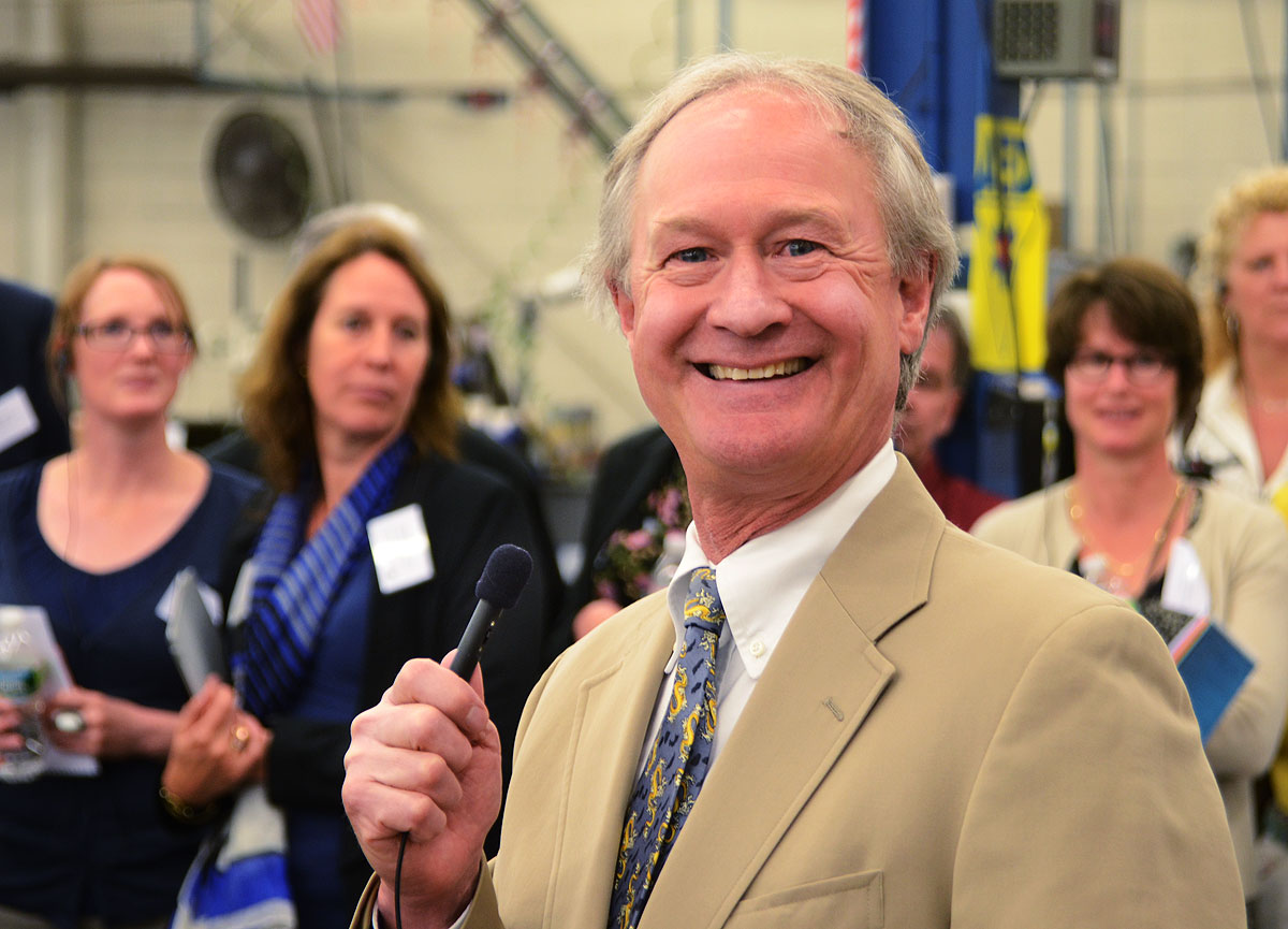 Governor Chafee enjoys his visit at VIBCO