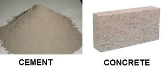 difference between concrete and cement