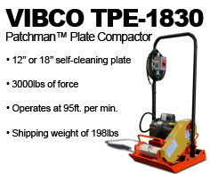 vibco vibrators tpe 1830 patchman plate compactor